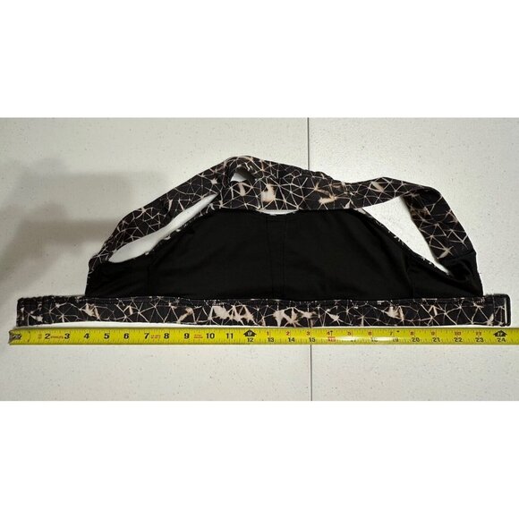 Lululemon Black Beige Star Crushed Geometric Print Criss Cross Back Sports Bra 2 - Picture 5 of 5